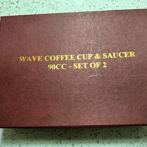 💕☕Wave Coffee White Cup & Saucer 90 cc - Set of 2 NIB - Picture 8 of 8